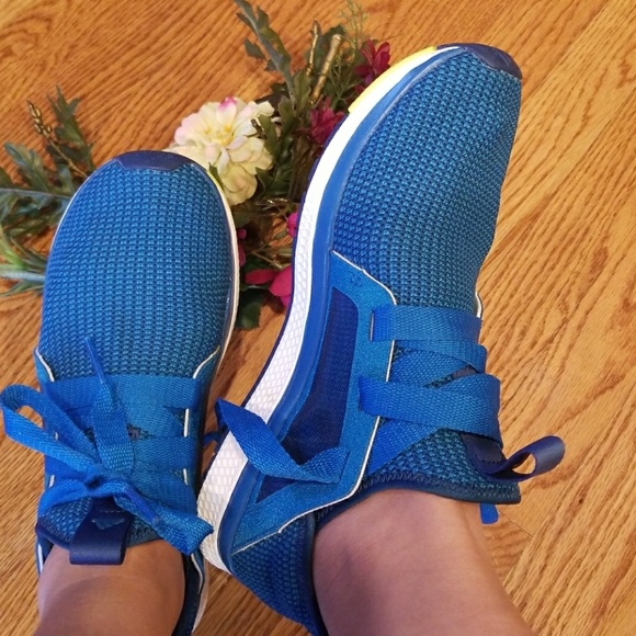 Adidas Edge Lux Bounce Blue Running Shoes 9 - Picture 2 of 5